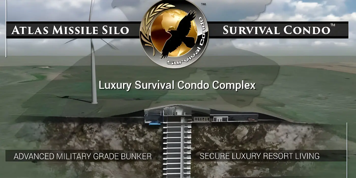 A graphic of the luxury survival condo complex.